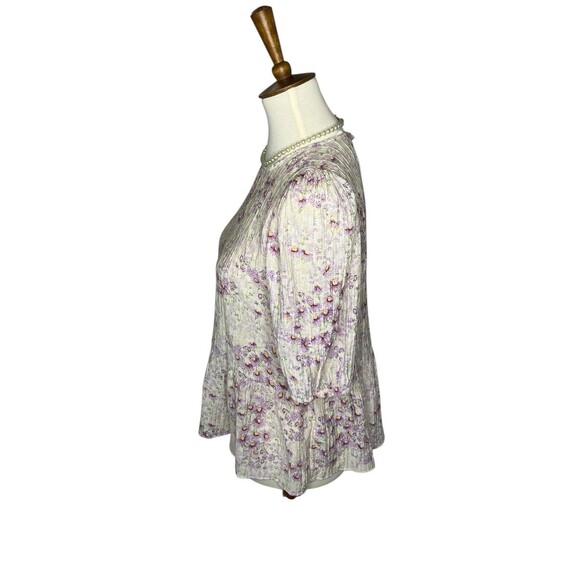 H&M Peplum Floral Blouse Womens M Fairycore, Cottage, Whimsy - Picture 7 of 13